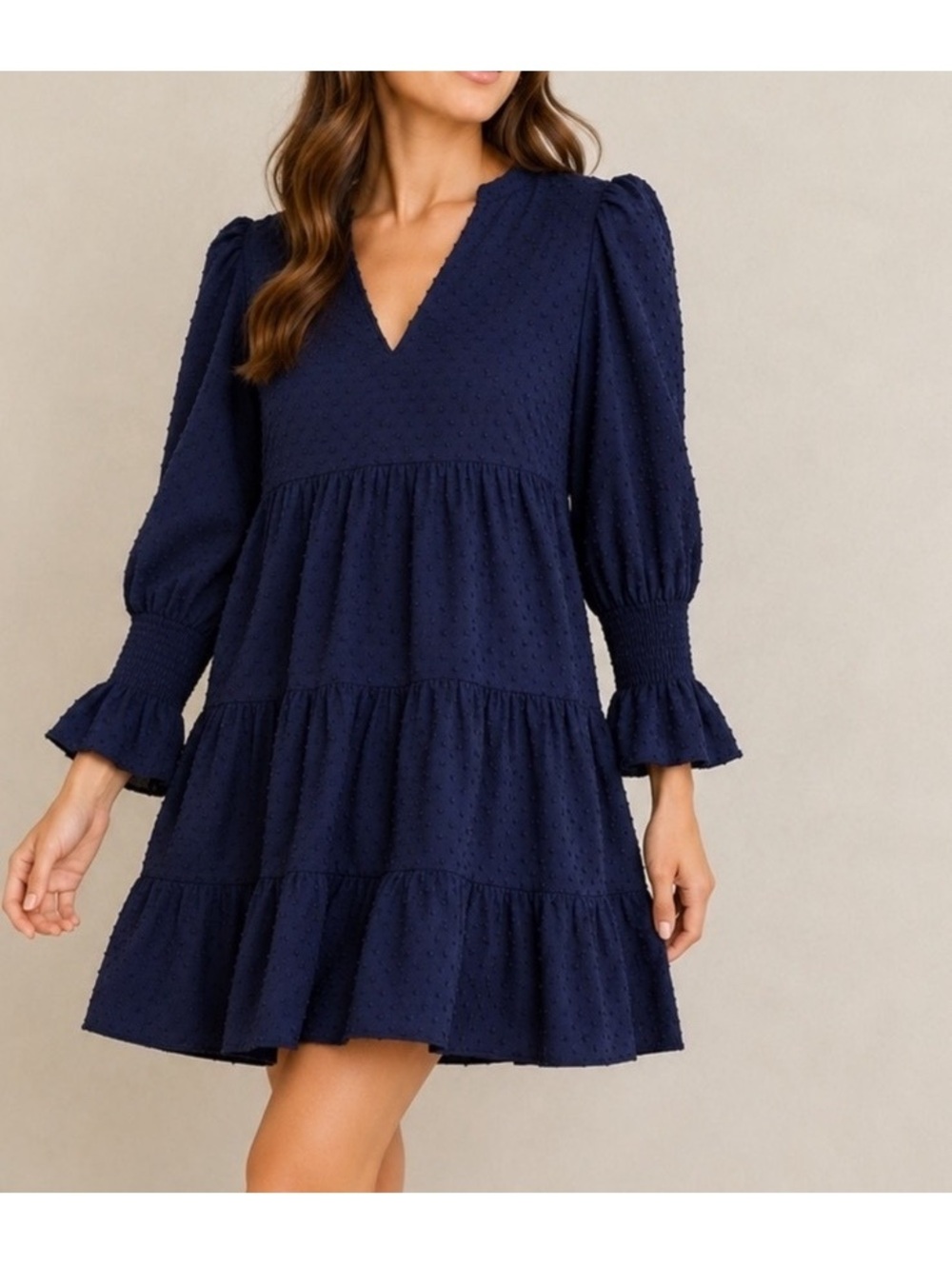 Pomander Place Tuckernuck Navy Swiss Dot Kenzo Mini Dress Women’s Medium - Picture 14 of 15